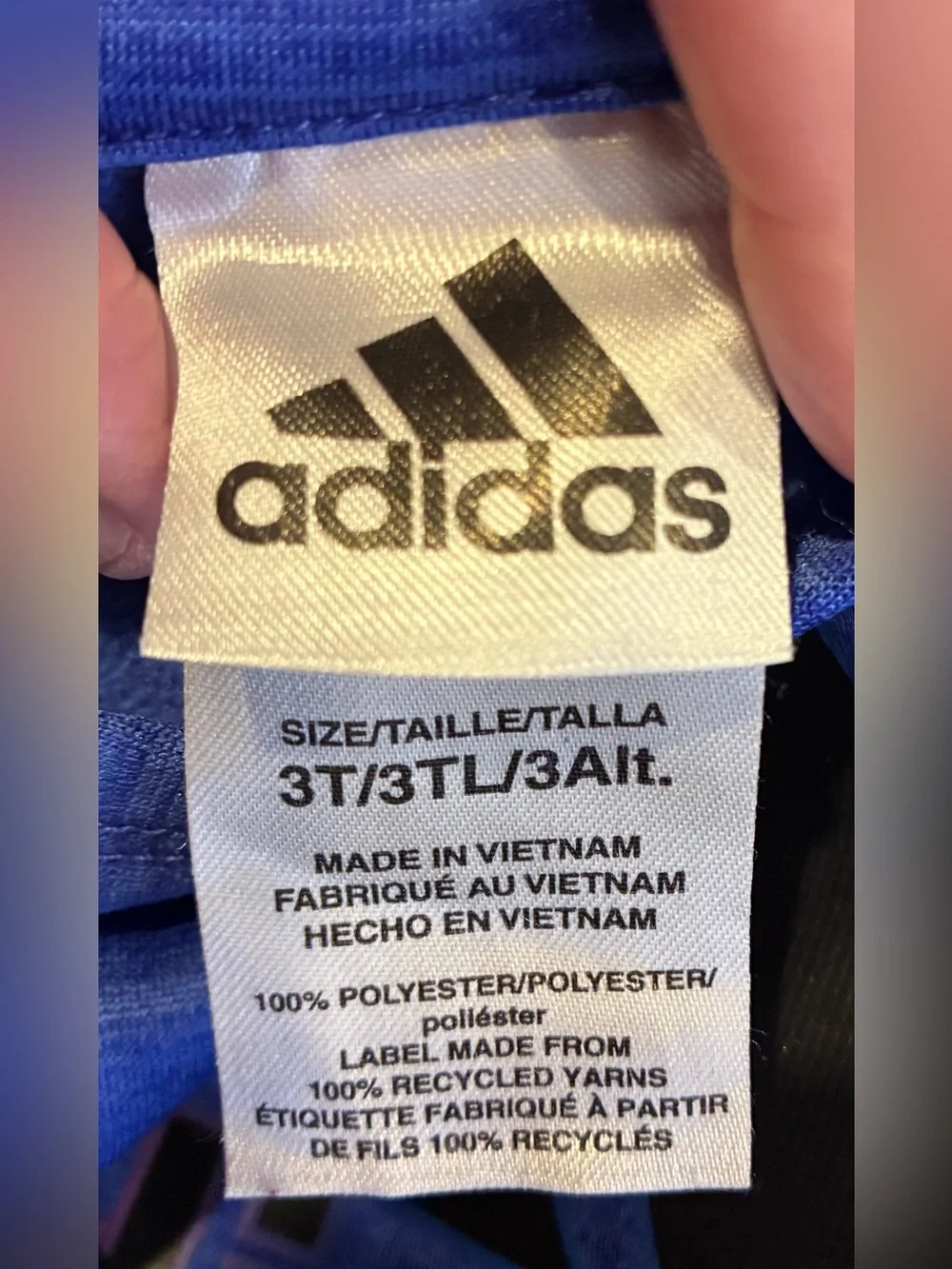 Adidas Toddler Boys Blue Logo Pullover Hoodie Sweatshirt Size 3T